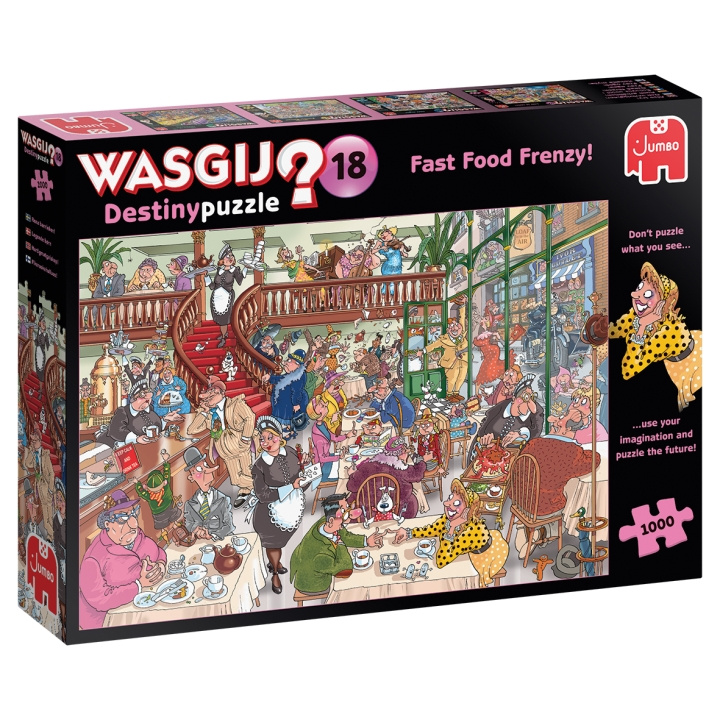 Wasgij Destiny 18 - Fastfood-frenzy! (1000 brikker) (1119801824) i gruppen SPORT, FRITID & HOBBY / Hobby / Puslespil hos TP E-commerce Nordic AB (C89705)