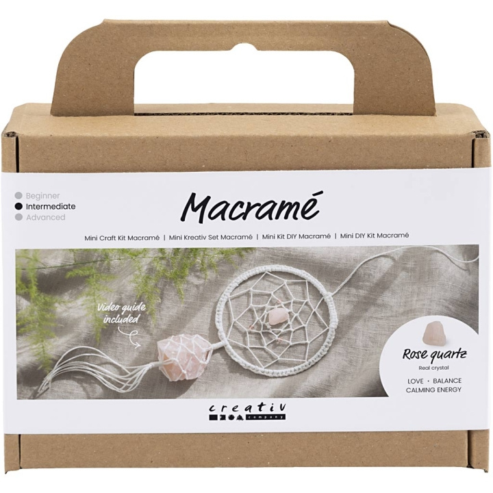 DIY Kit Mini Craft Kit - Macramé - Drømmefanger med rosenkvartskrystal (977728) i gruppen SPORT, FRITID & HOBBY / Hobby / DIY Kit hos TP E-commerce Nordic AB (C89724)