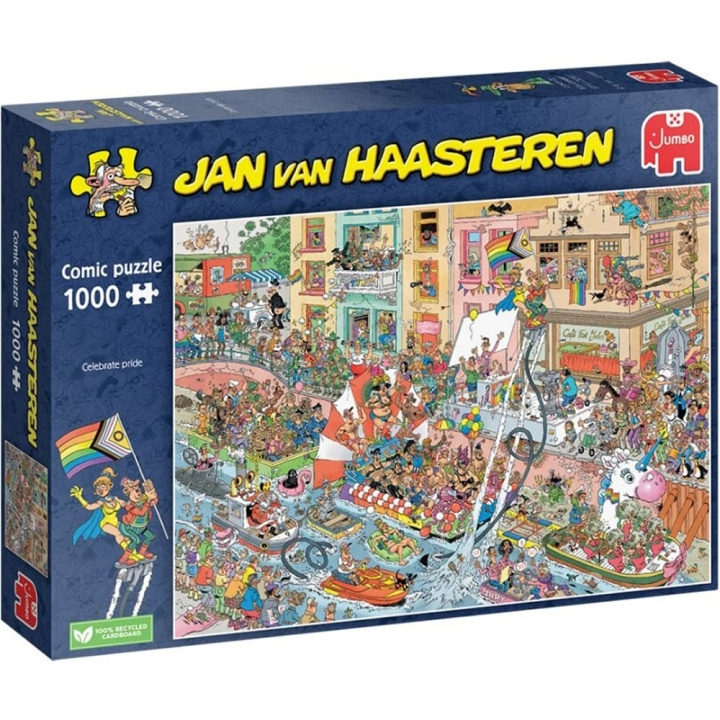 Jan van Haasteren Vær med til at fejre Pride! (1000 brikker) (JUM00030) i gruppen SPORT, FRITID & HOBBY / Hobby / Puslespil hos TP E-commerce Nordic AB (C90026)