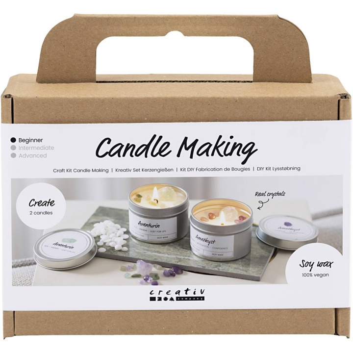 DIY Kit Mini Craft Kit - Lysstøbning - Soyalys m/Aventurin & Amethyst (977753) i gruppen SPORT, FRITID & HOBBY / Hobby / DIY Kit hos TP E-commerce Nordic AB (C90041)