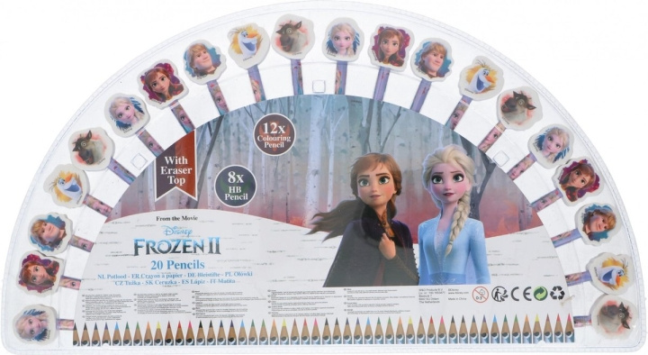 Disney Kids Licensing - Disney Frozen - 20-pak blyanter med viskelæder (017407020) i gruppen LEGETØJ, BØRN & BABY / Legetøj / Tegne og tælle hos TP E-commerce Nordic AB (C90197)