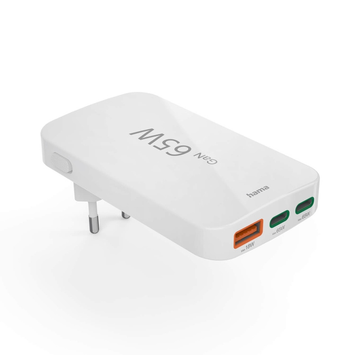 Hama Oplader 2x USB-C 1x USB-A Flat PD 65W Hvid i gruppen SMARTPHONES & TABLETS / Opladere og kabler / Vægoplader / Vægoplader USB hos TP E-commerce Nordic AB (C90700)