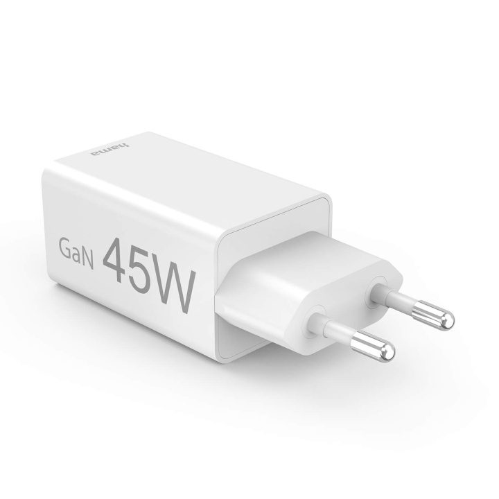 Hama Oplader 1x USB-C 1x USB-A GaN 45W Hvid i gruppen SMARTPHONES & TABLETS / Opladere og kabler / Vægoplader / Væg oplader Type C hos TP E-commerce Nordic AB (C90701)