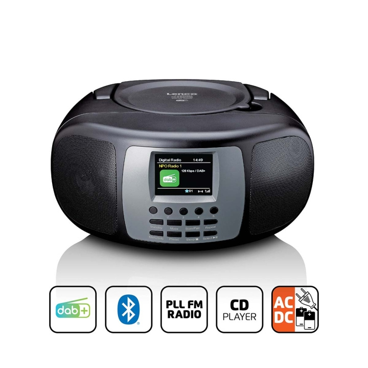 Lenco Bærbar DAB+/FM-radio med Bluetooth®-cd-afspiller og stort LCD-farvedisplay Sort i gruppen HJEMMEELEKTRONIK / Lyd & billede / Hjemmebiograf, HiFi & Bærbar / Radio og vækkeure / Radio hos TP E-commerce Nordic AB (C90745)