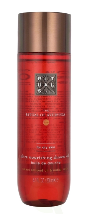 Rituals Ayurveda Ultra Nourishing Shower Oil 200 ml Sweet Almond Oil & Indian Rose i gruppen SKØNHED & HELSE / Hudpleje / Kropspleje / Bad & brusecreme hos TP E-commerce Nordic AB (C90853)