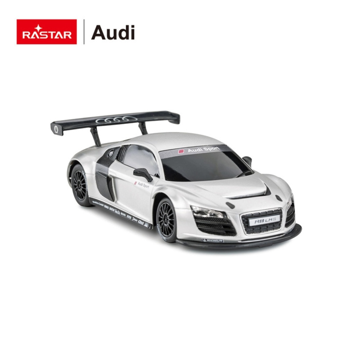 Rastar R/C 1:24 AUDI R8 Sølv (46800) i gruppen LEGETØJ, BØRN & BABY / Radiostyrede / Radiostyrede biler hos TP E-commerce Nordic AB (C90955)