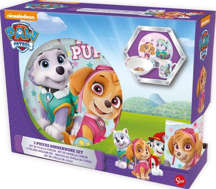 Paw Patrol Stor - 3 pcs. Gift Set - Paw Patrol (40655) i gruppen LEGETØJ, BØRN & BABY / Mad & Drikke / Børnebestik og tallerkener hos TP E-commerce Nordic AB (C91675)