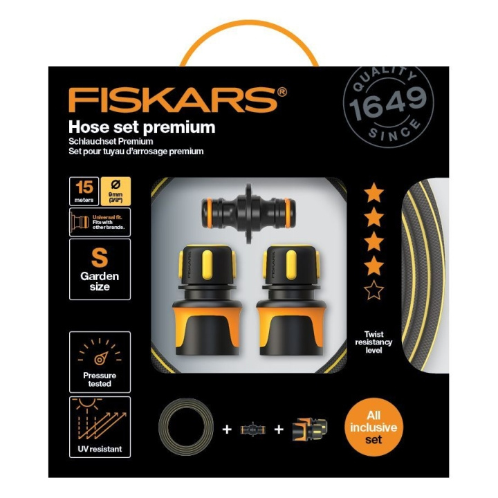 Fiskars Slangesæt Premium 15m 9mm i gruppen HJEM, HUS & HAVE / Have og gårdhave / Haveværktøjer hos TP E-commerce Nordic AB (C91695)