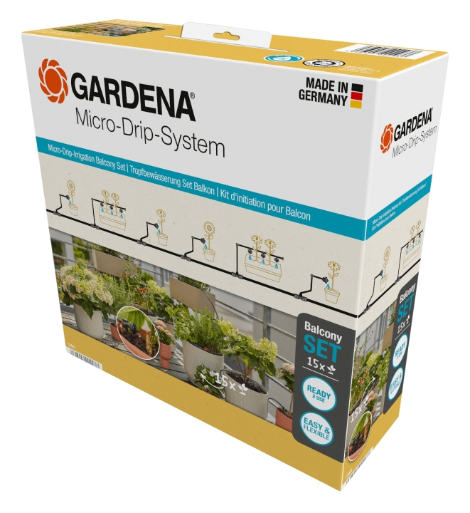 Gardena Mikrodrypvandingssæt til altan (15 planter) - 15 planter i gruppen HJEM, HUS & HAVE / Have og gårdhave / Andet hos TP E-commerce Nordic AB (C91704)