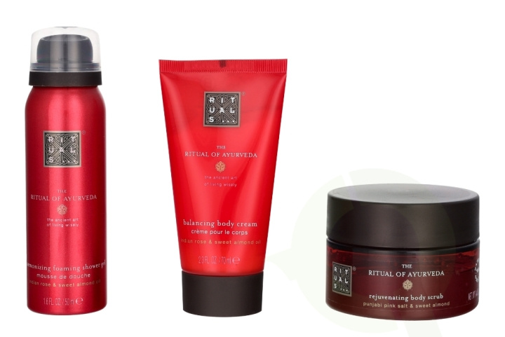 Rituals Trial Ayurveda Set 245 ml Body Scrub 125g/Body Cream 70ml/Foaming Shower Gel 50ml i gruppen SKØNHED & HELSE / Gaveæske / Gaveæske til hende hos TP E-commerce Nordic AB (C91989)