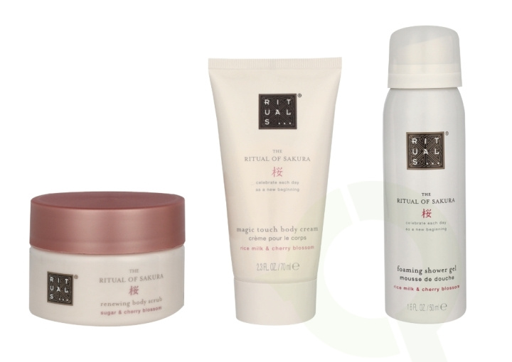 Rituals Trial Sakura Set 245 ml Body Scrub 125g/Foaming Shower Gel 50ml/Body Cream 70ml i gruppen SKØNHED & HELSE / Gaveæske / Gaveæske til hende hos TP E-commerce Nordic AB (C91990)