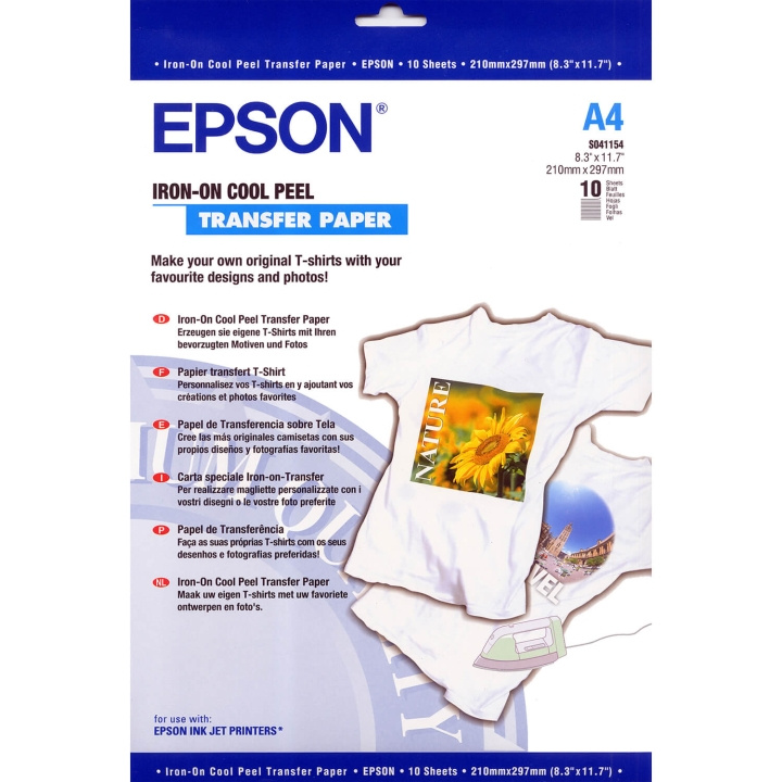 Epson A4 Iron-on-Transfer Papir A4 - 10 Ark i gruppen COMPUTERTILBEHØR / Printere og tilbehør / Blæk og toner / Blækpatroner / Epson hos TP E-commerce Nordic AB (C92304)