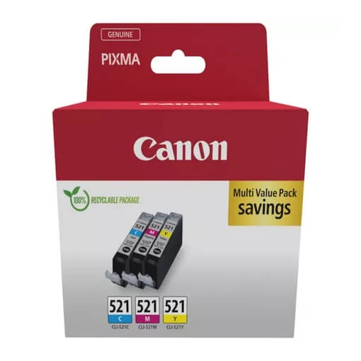 Canon Blæk 2934B015 CLI-521 Multipack C/M/Y i gruppen COMPUTERTILBEHØR / Printere og tilbehør / Blæk og toner / Blækpatroner / Canon hos TP E-commerce Nordic AB (C92312)