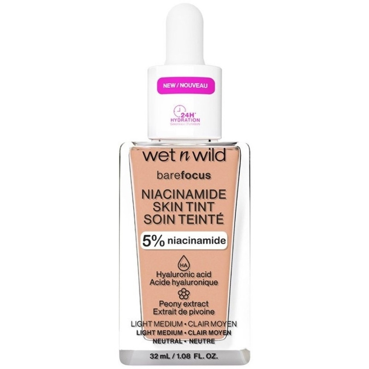 Wet n Wild Bare Focus Niacinamide Skin Tint 32ml - Light Medium Sand i gruppen SKØNHED & HELSE / Makeup / Makeup ansigt / Foundation hos TP E-commerce Nordic AB (C92363)