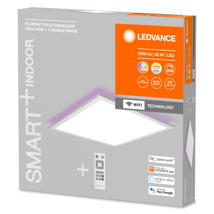 LEDVANCE Smart+ Planon Plus Backlite 45x45cm 1800lm RGBTW - Hvid i gruppen HJEM, HUS & HAVE / Smart hjem / Smart belysning hos TP E-commerce Nordic AB (C92523)