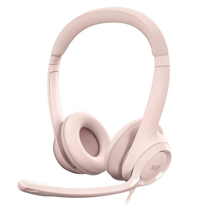 Logitech H390 Wired Headset til PC/Laptop, stereohovedtelefoner med støjreducerende mikrofon, USB-A, ROSE i gruppen COMPUTERTILBEHØR / GAMING / Headset hos TP E-commerce Nordic AB (C92700)