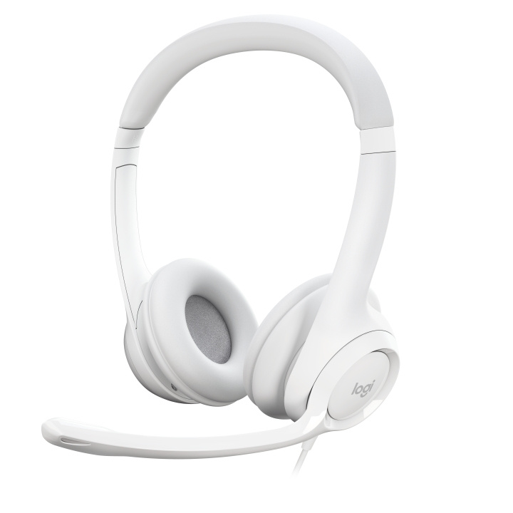 Logitech H390 Wired Headset til PC/Laptop, stereohovedtelefoner med støjreducerende mikrofon, USB-A WHITE i gruppen COMPUTERTILBEHØR / GAMING / Headset hos TP E-commerce Nordic AB (C92701)