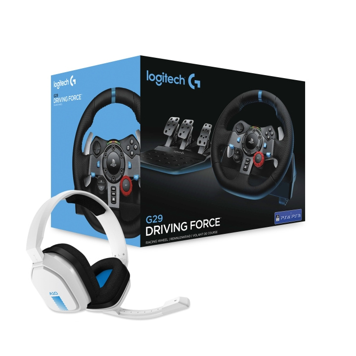 Logitech G29 Driving Force PS3/PS4/PS5 + Astro A10 Headset Bundle i gruppen HJEMMEELEKTRONIK / Spilkonsoller og tilbehør / Sony PlayStation 5 hos TP E-commerce Nordic AB (C92921)