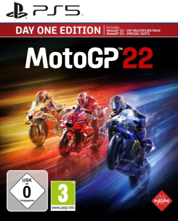 Milestone MotoGP 22 (Day 1 Edition) (DE/Multi i spillet) i gruppen HJEMMEELEKTRONIK / Spilkonsoller og tilbehør / Sony PlayStation 5 hos TP E-commerce Nordic AB (C93061)