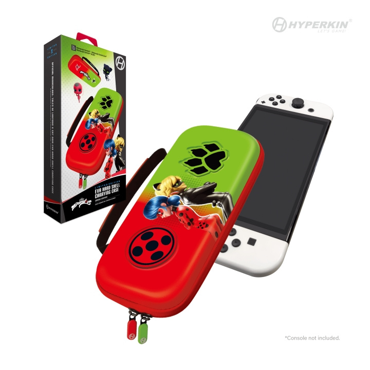 Hyperkin Officiel Miraculous Hard Carrying Case - Switch/Lite/Oled (Bug & Cat) i gruppen HJEMMEELEKTRONIK / Spilkonsoller og tilbehør / Nintendo Switch / Tilbehør hos TP E-commerce Nordic AB (C93082)