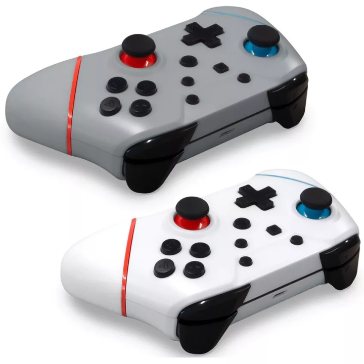 Hyperkin Nuchamp Wireless Controller - Switch/Oled (2in1 Pack) (Hvid, Wizard Silver) i gruppen HJEMMEELEKTRONIK / Spilkonsoller og tilbehør / Nintendo Switch / Tilbehør hos TP E-commerce Nordic AB (C93086)