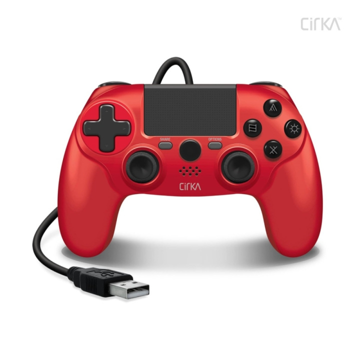 Hyperkin Nuforce kablet controller til PS4/ PC/ Mac (rød) i gruppen HJEMMEELEKTRONIK / Spilkonsoller og tilbehør / Sony PlayStation 4 hos TP E-commerce Nordic AB (C93088)