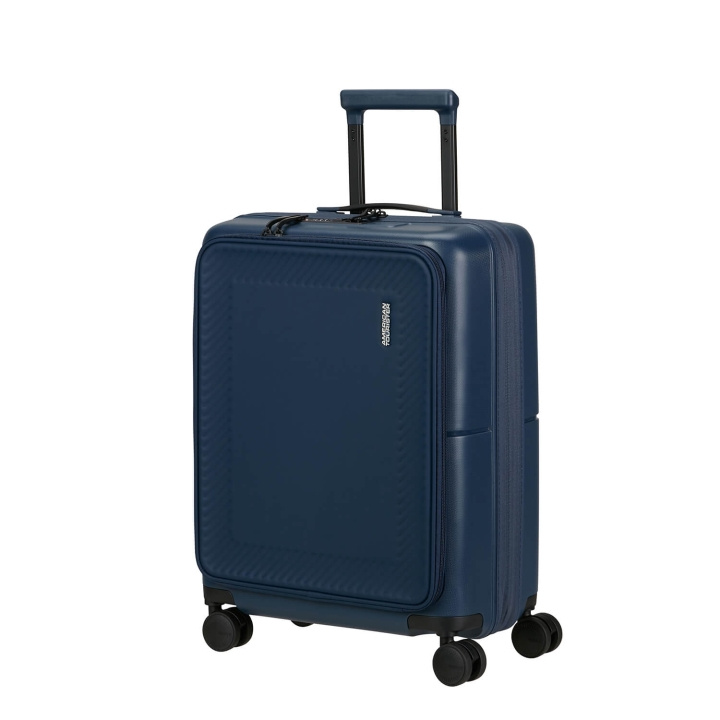 American Tourister Kabinekuffert DashPop Spinner 55/23 Front Pocket Laptop Midnight Blue i gruppen SPORT, FRITID & HOBBY / Rejsetilbehør / Rejsetasker hos TP E-commerce Nordic AB (C94701)