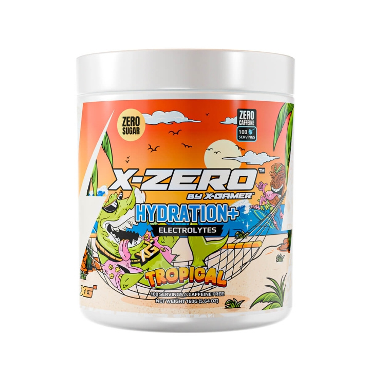 X-GAMER Energidrikpulver X-Zero Hydration+ 160 gram Tropical i gruppen COMPUTERTILBEHØR / GAMING / Energidrikke for gamere hos TP E-commerce Nordic AB (C94708)