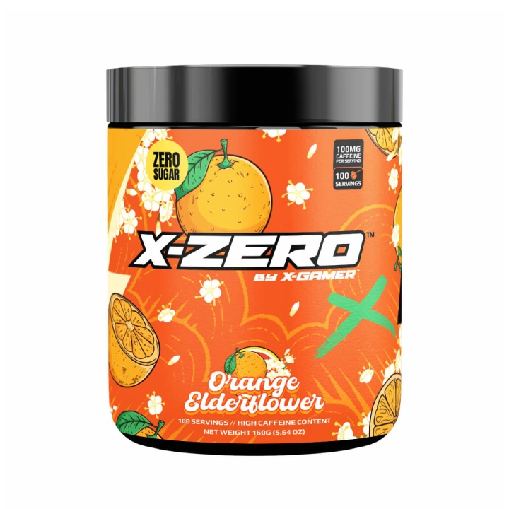 X-GAMER Energidrikpulver X-Zero 160 gram Orange Elderflower i gruppen COMPUTERTILBEHØR / GAMING / Energidrikke for gamere hos TP E-commerce Nordic AB (C94715)