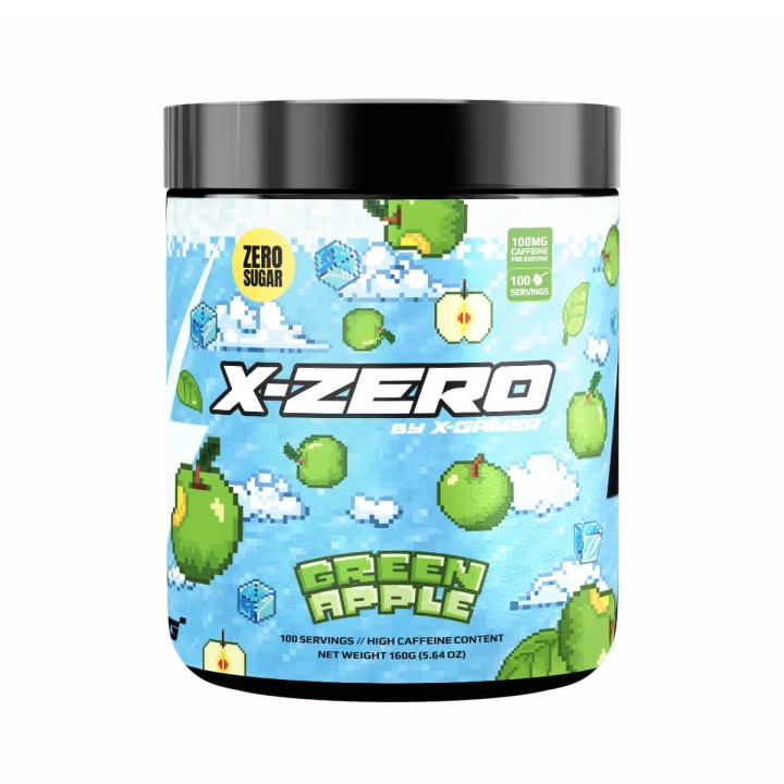 X-GAMER Energidrikpulver X-Zero 160 gram Green Apple i gruppen COMPUTERTILBEHØR / GAMING / Energidrikke for gamere hos TP E-commerce Nordic AB (C94718)