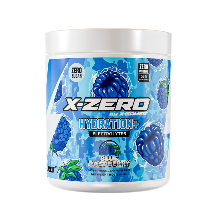 X-GAMER Energidrikpulver X-Zero Hydration+ 160 gram Blue Raspberry i gruppen COMPUTERTILBEHØR / GAMING / Energidrikke for gamere hos TP E-commerce Nordic AB (C94722)