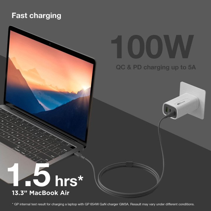 GP Kabel USB-C Til USB-C 100W CC2P 2m i gruppen COMPUTERTILBEHØR / Kabler og adaptere / USB / USB-C hos TP E-commerce Nordic AB (C94730)