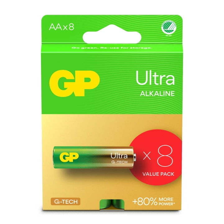 GP Batteri Ultra Alkaline AA LR6 8-Pak i gruppen HJEMMEELEKTRONIK / Batterier og opladere / Batterier / AA hos TP E-commerce Nordic AB (C94747)