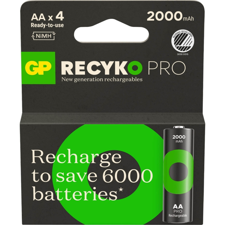 GP Batteri Recyko Pro NiMH AA HR6 2000mAh 4-Pak i gruppen HJEMMEELEKTRONIK / Batterier og opladere / Batterier / AA hos TP E-commerce Nordic AB (C94757)