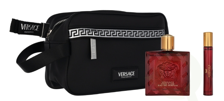 Versace Eros Flame Giftset 110 ml Edp spray 100ml/Travel Spray 10/Bag i gruppen SKØNHED & HELSE / Gaveæske / Gaveæske til ham hos TP E-commerce Nordic AB (C95012)