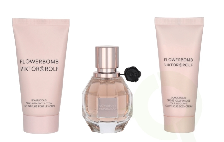 Viktor & Rolf Flowerbomb Giftset 120 ml Edp Spray 30ml/Body Lotion 50ml/ Body Cream 40ml i gruppen SKØNHED & HELSE / Gaveæske / Gaveæske til hende hos TP E-commerce Nordic AB (C95016)