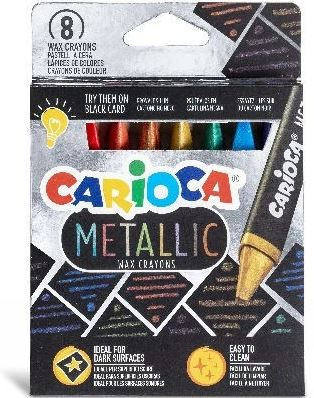 CARIOCA Metalliske vokskridt, 8 stk (809437) i gruppen LEGETØJ, BØRN & BABY / Legetøj / Hobbyartikler hos TP E-commerce Nordic AB (C95369)