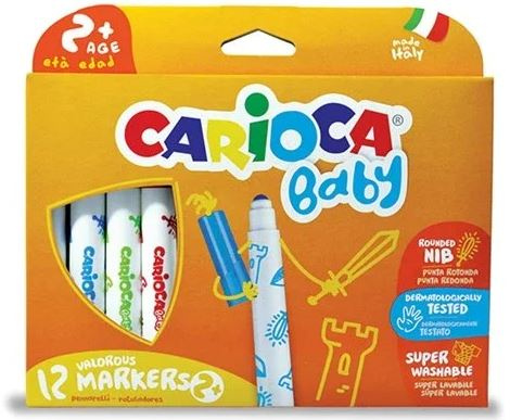 CARIOCA Marker med børnegreb (12 stk.) (809428) i gruppen LEGETØJ, BØRN & BABY / Legetøj / Hobbyartikler hos TP E-commerce Nordic AB (C95394)