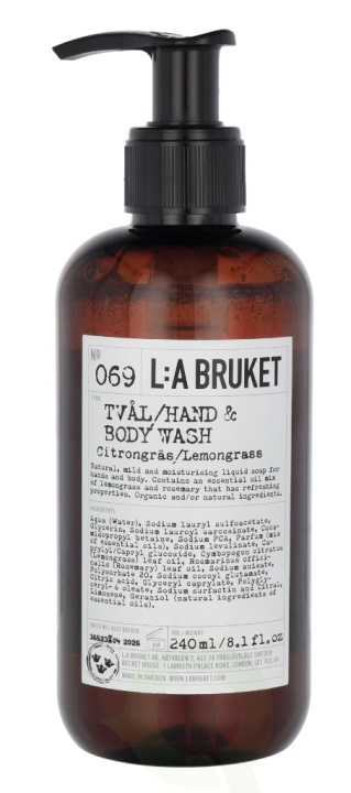 La Bruket L:A Bruket Body Wash 240 ml No.069 Lemongrass i gruppen SKØNHED & HELSE / Hudpleje / Kropspleje / Bad & brusecreme hos TP E-commerce Nordic AB (C95549)