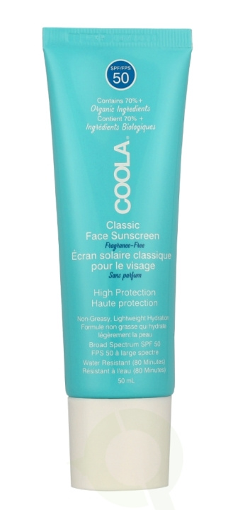 Coola Classic Sunscreen Face Moisturizer SPF50 50 ml Fragrance-Free i gruppen SKØNHED & HELSE / Hudpleje / Tanning / Solbeskyttelse hos TP E-commerce Nordic AB (C95660)