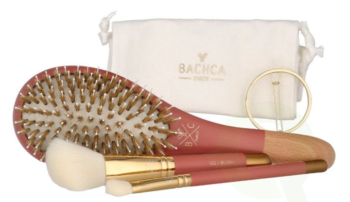 Bachca Paris The Essentials Hair Terracotta Set 5 piece 1x Large Boar & Nylon Hair Brush/1x Blush Brush/1x Contour Shader Brush/ 1x Round Clip/1x Cotton Pouch i gruppen SKØNHED & HELSE / Gaveæske / Gaveæske til hende hos TP E-commerce Nordic AB (C95748)