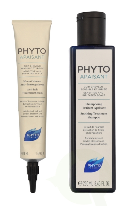 Phyto Phytoapaisant Treatment Kit 300 ml Soothing Shampoo 250ml/Soothing Serum 50ml i gruppen SKØNHED & HELSE / Hår og styling / Hårpleje / Shampoo hos TP E-commerce Nordic AB (C95777)