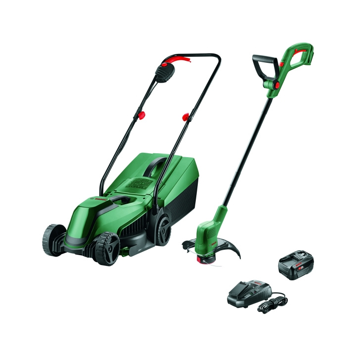 Bosch 18V plæneplejesæt - EasyGrassCut 18V & EasyMower 18V (batteri og oplader medfølger) i gruppen HJEM, HUS & HAVE / Have og gårdhave / Haveværktøjer hos TP E-commerce Nordic AB (C96641)