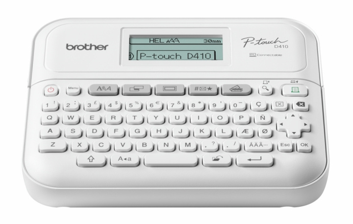 Brother PT-D410 P-touch desktop labelprinter, op til 18 mm, USB i gruppen COMPUTERTILBEHØR / Printere og tilbehør / Printere / Zebra & Label Printere hos TP E-commerce Nordic AB (C97950)