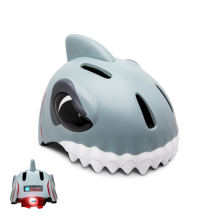 Crazy Safety Grey Shark cykelhjelm til børn 6-12 år (100501-01-M) i gruppen SPORT, FRITID & HOBBY / Sportsudstyr / Cykel tilbehør / Hjelme hos TP E-commerce Nordic AB (C98006)