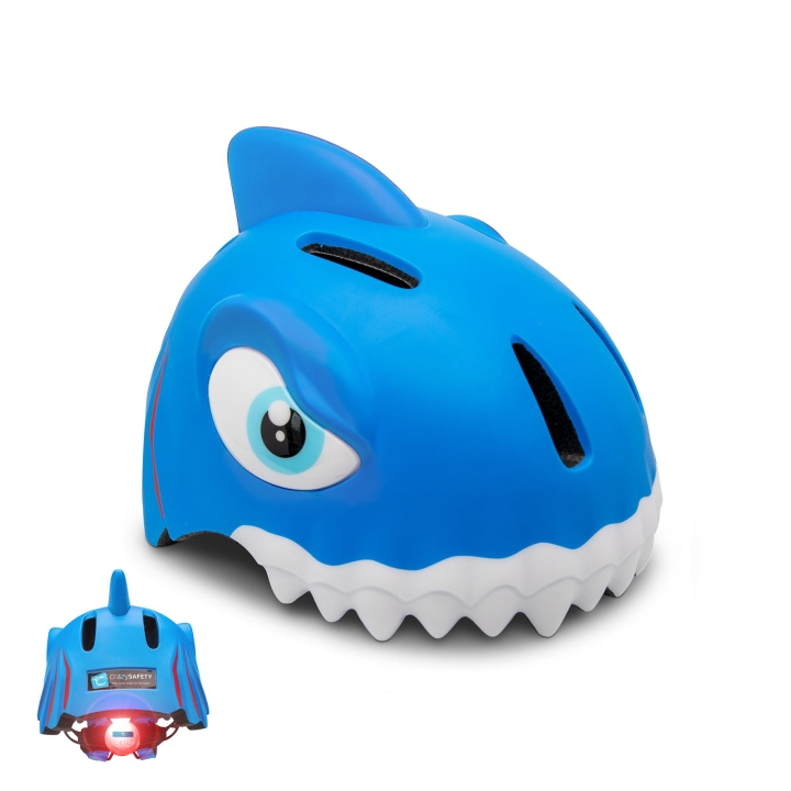 Crazy Safety Blue Shark cykelhjelm til børn 6-12 år (100501-04-M) i gruppen SPORT, FRITID & HOBBY / Sportsudstyr / Cykel tilbehør / Hjelme hos TP E-commerce Nordic AB (C98007)