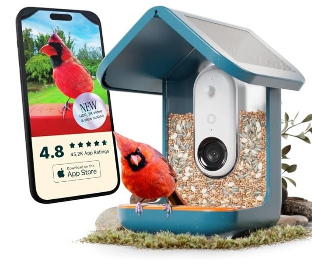 Birdbuddy Smart Bird Feeder 2.0 Blue med solpanel i gruppen SPORT, FRITID & HOBBY / Sjove gadgets / Smarte løsninger hos TP E-commerce Nordic AB (C98104)