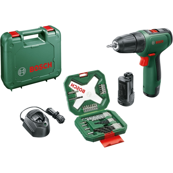 Bosch akku-boremaskine EasyDrill 1200 + 34-delt bit- og boresæt (2x Li-ion-batteri 1,5Ah, kuffert) i gruppen HJEM, HUS & HAVE / Værktøj / Boremaskiner hos TP E-commerce Nordic AB (C98119)