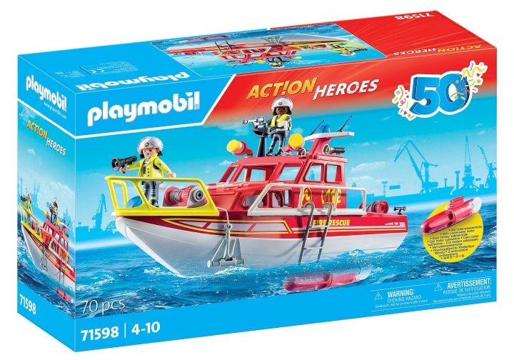 Playmobil 50YR Brandredningsbåd (71598) i gruppen LEGETØJ, BØRN & BABY / Legetøj / Legesæt hos TP E-commerce Nordic AB (C99278)