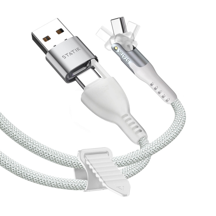 STATIK Kabel PowerPivot Pro Nylonflettet USB-C Til USB-C Hvid 1m i gruppen COMPUTERTILBEHØR / Kabler og adaptere / USB / USB-C hos TP E-commerce Nordic AB (C99563)